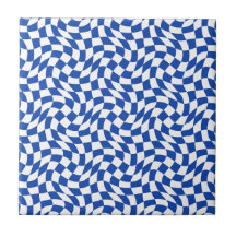 Azul moderno xadrez redemoinho retrô