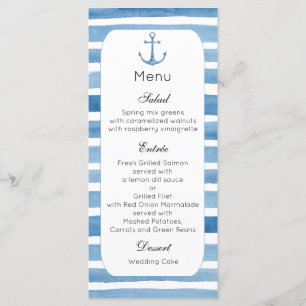 Azul náutico do partido do menu da praia do menu