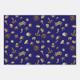 Azul Náutico e Branco da Costa Elegante