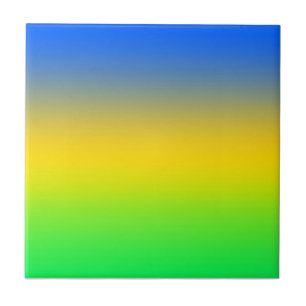 Azul neon, amarelo, gradiente verde, ombre.