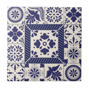 Azul Nilo Talavera Tradicional Mexicana de Pássaro