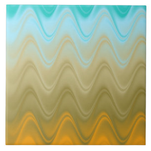 Azul Ondulado Verde Laranja Abstrato