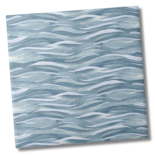 Azul padrão de água (Stylish Water Waves Pattern Blue Ceramic Tile)