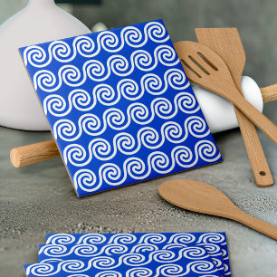 Azul Padrão de Ondas Chave Meander Grego