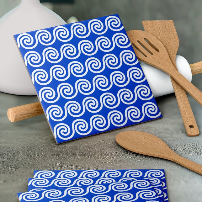 Azul Padrão de Ondas Chave Meander Grego (Criador carregado)