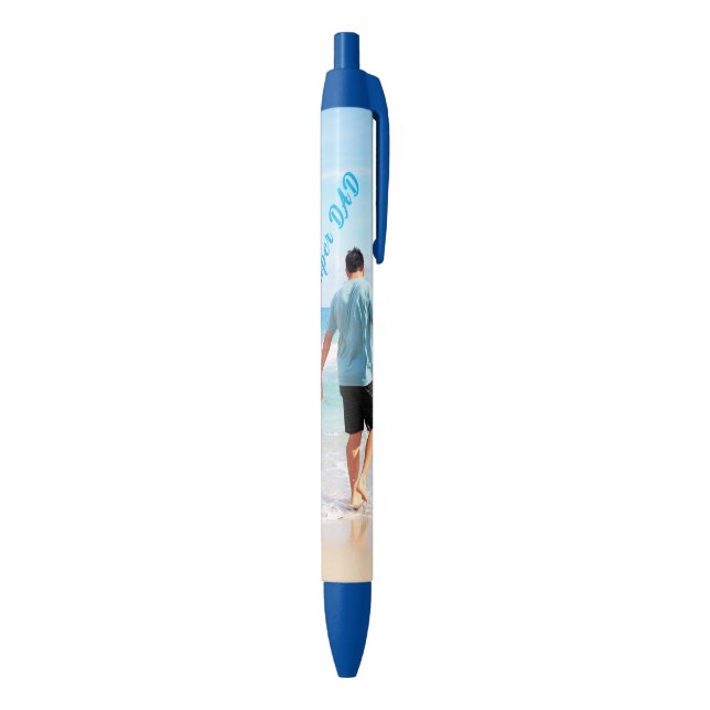Azul Personalize o seu Pai de Caneta de Fotografias com (parte de inferior (Vertical))