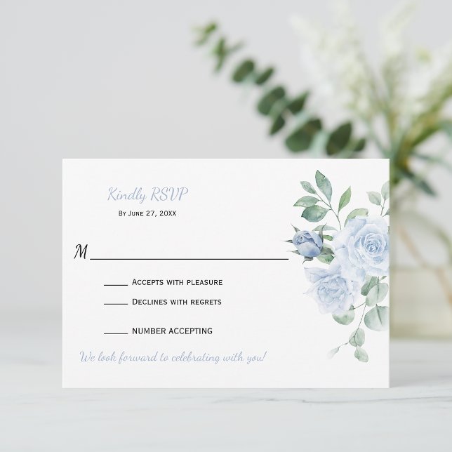 Azul Poético Floral RSVP | (Criador carregado)