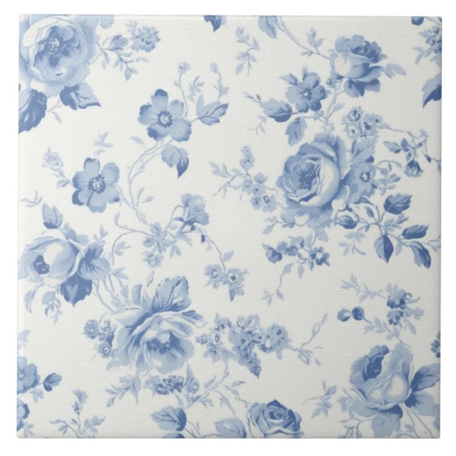 Azul,porcelana,porcelana azul,toile floral,chinois (Frente)
