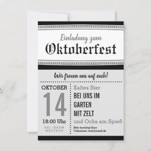 Azul preto e branco octoberfest retrô