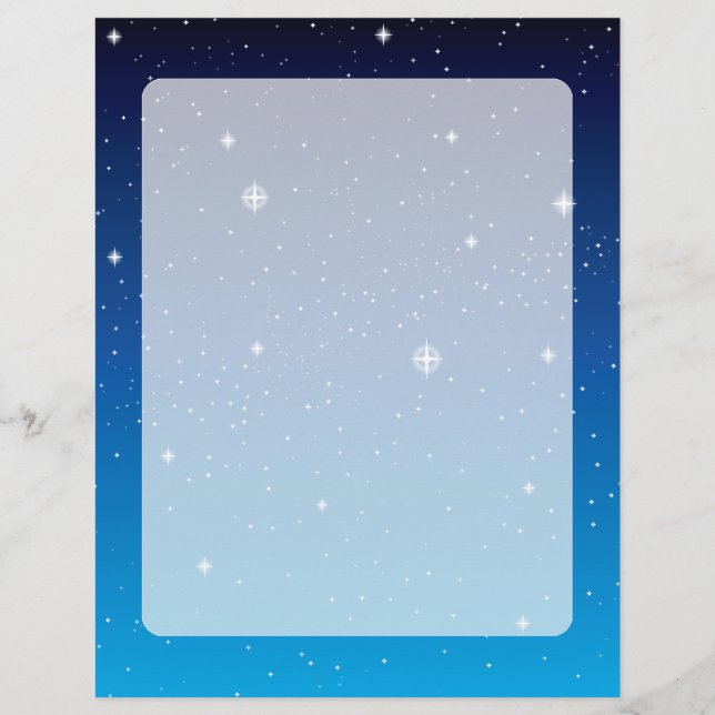 Azul profundo céu noturno estrelado (Frente)