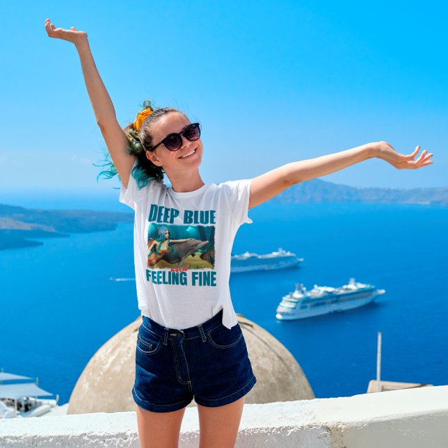 Azul profundo e sensação de boa Sereia e golfinho (Criador carregado)