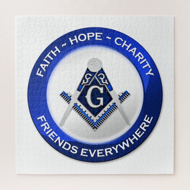 Azul Quebra-cabeça Masônico (Vertical)