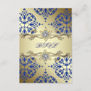 Azul Real Dourado Damask RSVP