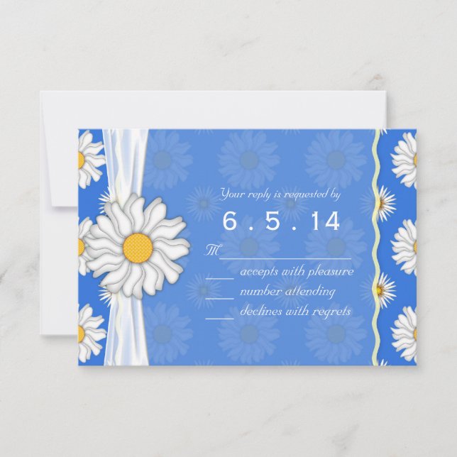 Azul Real e Flor de Margarida Branca RSVP (Frente)