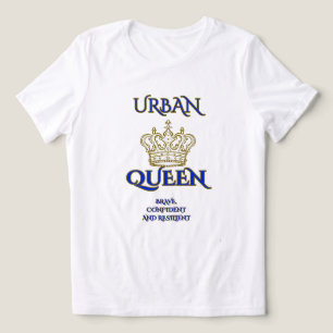 AZUL REAL FEMININO CAMISETA BRANCA PERMANEÇA CORAJ