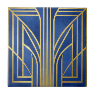 Azul Real Ouro Art Déco