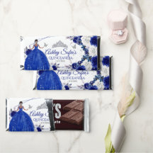 Azul Real Prata Brilho Princesa Quinceañera