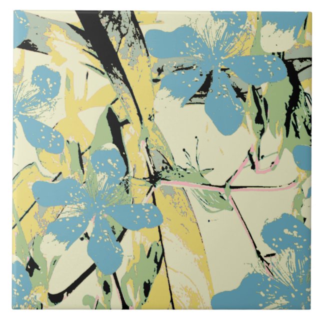 azul retro-flor e amarelo (Frente)