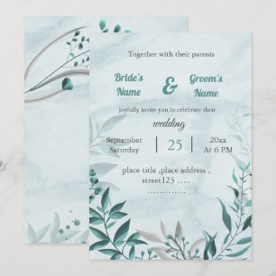 azul romântico deixa convite para casamento floral