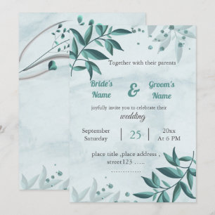 azul romântico deixa convite para casamento floral