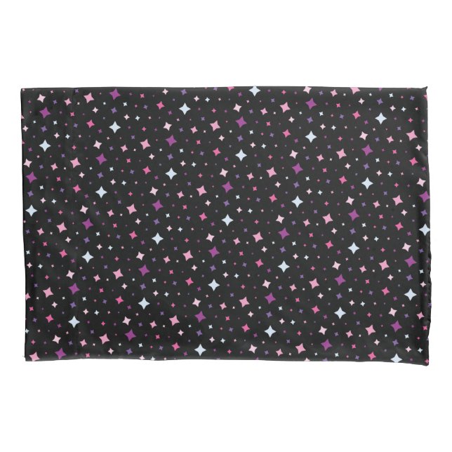 Azul Rosa Estrelas Roxas Espaço Cósmico. (Frente)