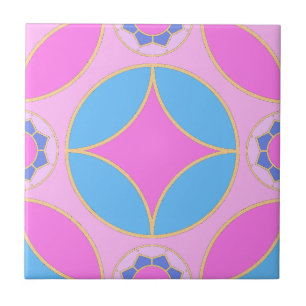 azul rosa - padrão clássico Deco