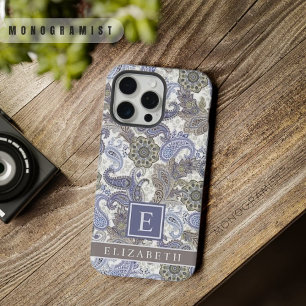 Azul Roxo Cinza Branco Paisley Personalizável