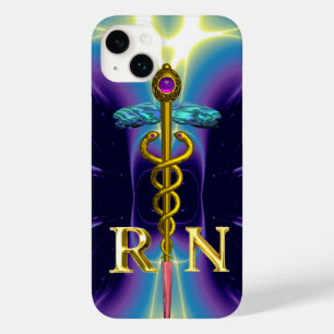 Azul roxo do SÍMBOLO DOURADO da ENFERMEIRA