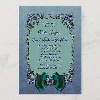 Azul Roxo e Teal 16 Convites de festas