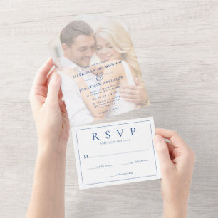 Azul RSVP de Casamento de Sobreposição de Foto Mod