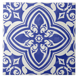 Azul Rústico Branco Floral Decorativo
