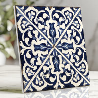 Azul Rústico e Branco Majólica Siciliana