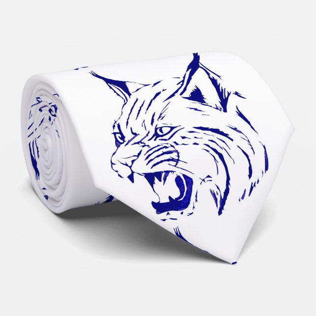 Azul selvagem/branco da gravata da mascote da (Rolled)