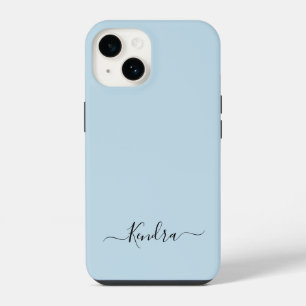 Azul Simples Minimalista Nome Personalizado Script