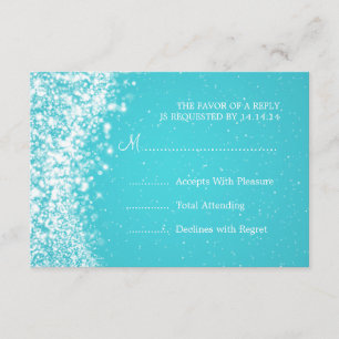 Azul Sparkling Wedding elegante da onda de RSVP