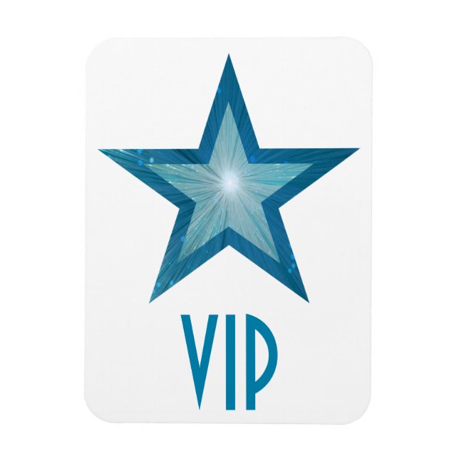 Azul Star 'VIP', branco de ímã flexível (Vertical)