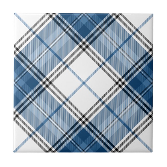 Azul-Tartan Branco (Frente)