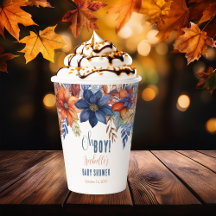 Azul | Terracotta Oh Boy Fall Chá de fraldas Flora