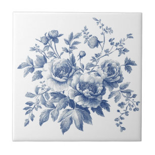 Azul Toile Chinoiserie Aquarela Florais