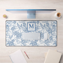 Azul Toile Monograma Francês Nome