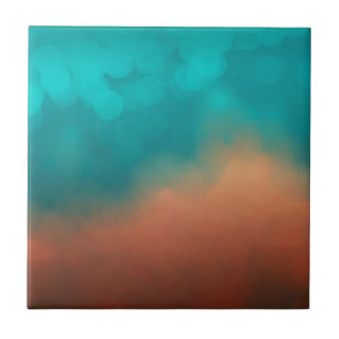 Azul-Turquesa Abstrato de Arte Moderna