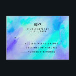 Azul Turquesa Aquarela Procura Bat Mitzvah RSVP<br><div class="desc">Essas placas de RSVP do Bat Mitzvah apresentam a tendência e o visual popular de aquarela. Bonito folhas azuis e turquesas colorem o fundo.</div>