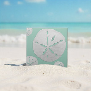 Azul Turquesa Branco Areia Tropical Dólar Costeiro