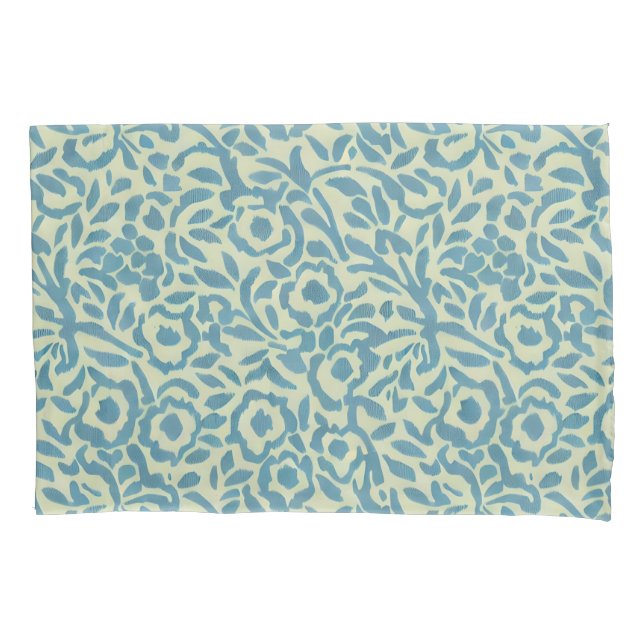 Azul Turquesa Elegante e Floral Abstrato Verde (Frente)