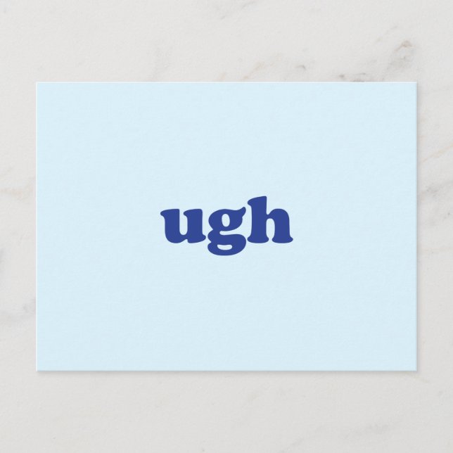 azul "ugh", cartão postal azul claro (Frente)