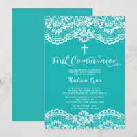 Azul Único Lace Primeiro Convite à Comunidade Sagr