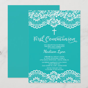 Azul Único Lace Primeiro Convite à Comunidade Sagr