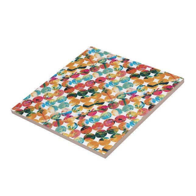 Azul Verde Laranja Grunge Círculo Abstrato Moderno (Lateral)