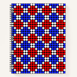 Azul Vermelho Branco Moderno com Diamantes Pontilh