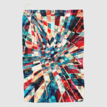 Azul vermelho brilhante em azulejos torcidos e efe